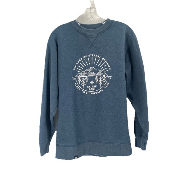 Ski the East Navy Blue Crew Neck Sweatshirt Sz Small Oversized Womens - Picture 1 of 5